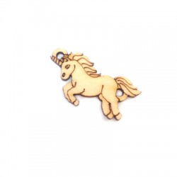 Colgante de Madera Unicornio 15x27mm