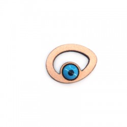 Colgante de Madera Ovalado con Ojo Esmaltado 14x18mm