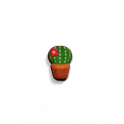 Pendiente de Madera Cactus 11x15mm