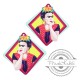 Pendientes de Madera con Frida Kahlo 49x51mm (Set 2 piezas)