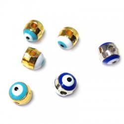 Entrepieza de Metal Zamak Redonda con Ojo 2 Caras 6mm (Ø 1,1mm)