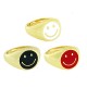 Anillo de Metal Laton Ajustable Cara Sonriente con Esmalte 21x14mm