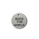 Colgante de Metal Zamak "Redondo Rock the World" 21.5mm