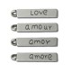 Colgante de Metal Zamak 4 Caras Love/Amour/Amor/Amore 25x5mm