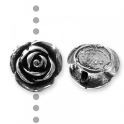 Pasador de Metal Zamak Flor Rosa 25mm (Ø2mm)
