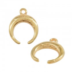 Colgante de Metal Zamak Doble Cuerno 15mm