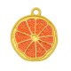 Colgante de Metal Zamak Redondo Fruta Naranja Esmaltado 20mm