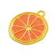 Colgante de Metal Zamak Redondo Fruta Naranja Esmaltado 20mm