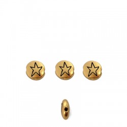 Cuenta de Metal Zamak Plana Estrella 7.6mm/3.3mm (Ø1.1mm)