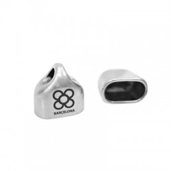 Terminal de Metal Zamak con Flor de Barcelona (Panot)  24x23mm (Ø 20.2x10.2mm)