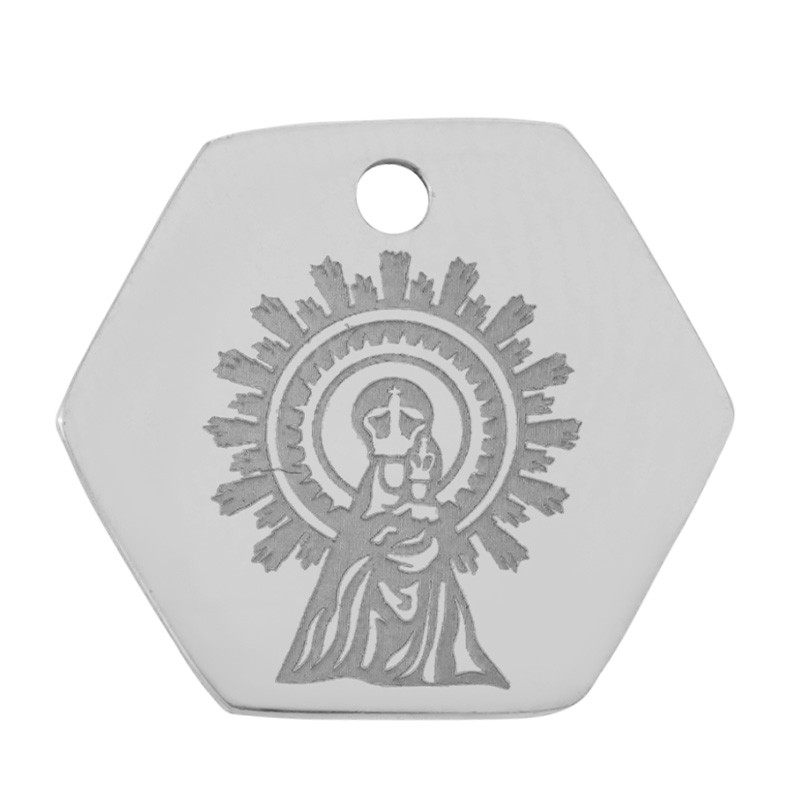 Collar Virgen del Pilar Acero 316 L.