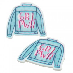 Pieza de Metacrilato Chaqueta ´´Girl Power´´ 35x30mm