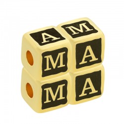 Cubo de Metal Latón "MAMA" 8mm (Ø3mm)