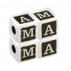 Cubo de Metal Latón "MAMA" 8mm (Ø3mm)