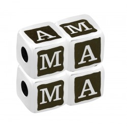 Cubo de Metal Latón "MAMA" 8mm (Ø3mm)