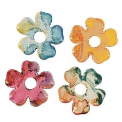 Colgante de Ceramica Flor Esmaltada 30mm