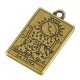 Colgante de Metal Zamak Rectangular Tarot ''LUNA'' 15x24mm