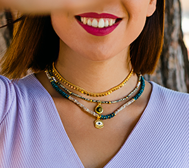 GOLD & BLUE NECKLACES