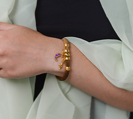 VELVET BRACELET W/ CHARMS