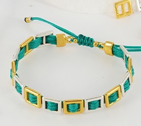 BRACELET W/ METAL SQUARES