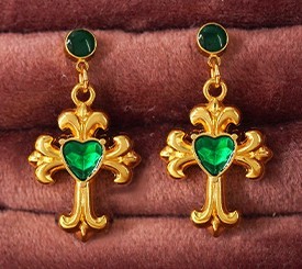 CROSS EARRINGS W/ ENAMEL