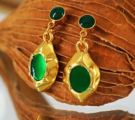 DROP EARRINGS W/ ENAMEL