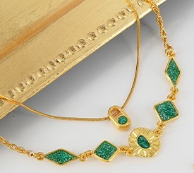 GOLD & GREEN NECKLACES